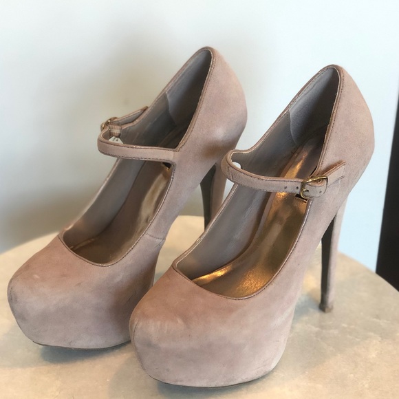 Shoemint Suede Platform Pumps Blush Pink Size 8 - Picture 1 of 4